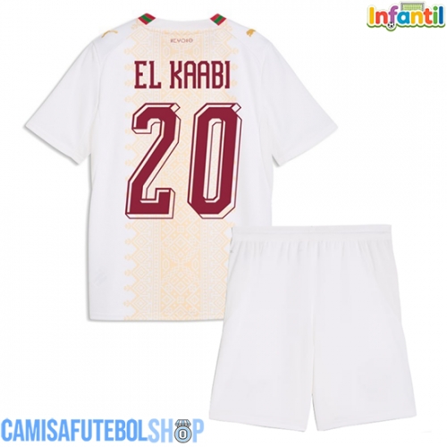 Camisa de time de futebol Marrocos Ayoub El Kaabi #20 Replicas 2º Equipamento Infantil Mundo 2026 Manga Curta (+ Calças curtas)